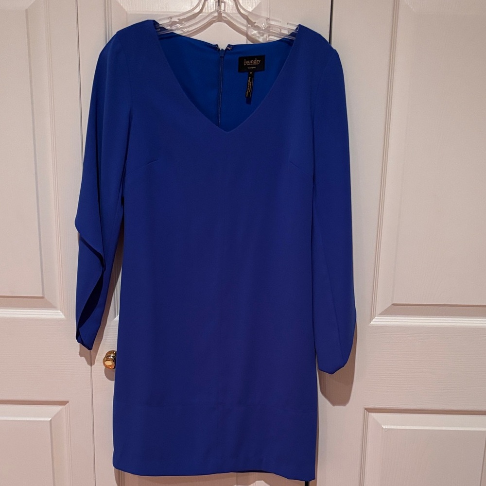 Laundry By Shelli Segal Royal Blue V-Neck Dress